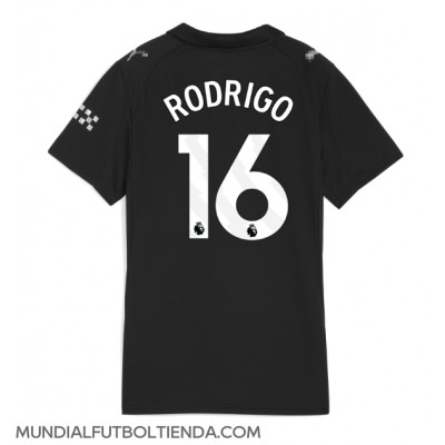 Camiseta Manchester City Rodri Hernandez #16 Segunda Equipación Replica 2025-26 para mujer mangas cortas Camiseta Manchester City Rodri Hernandez #16 Segunda Equipación Replica 2025-26 para mujer mangas cortas